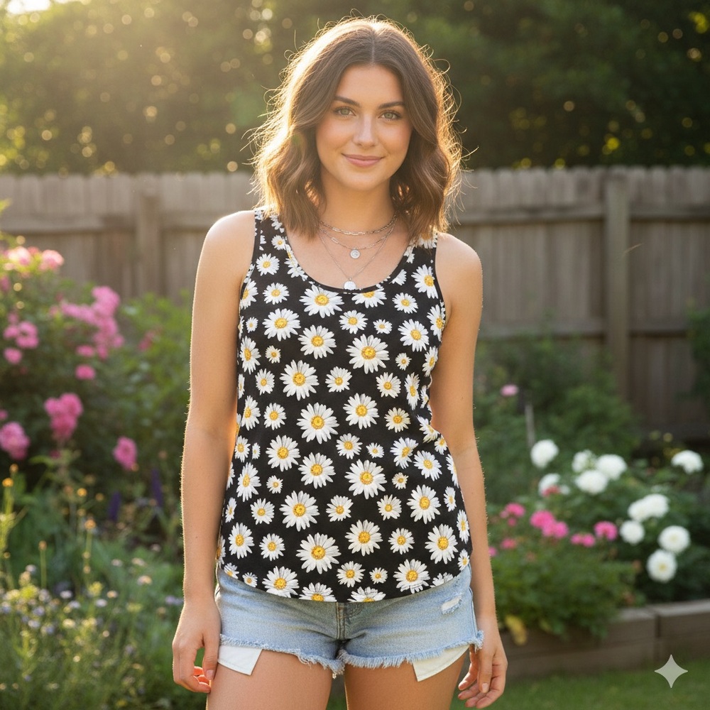No Boundaries Daisy Floral Tank Top 3XL 3XG (21)
